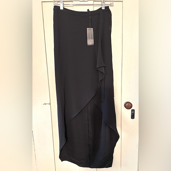 BCBG MAXAZRIA black asymmetrical wrap around skirt - Picture 3 of 14